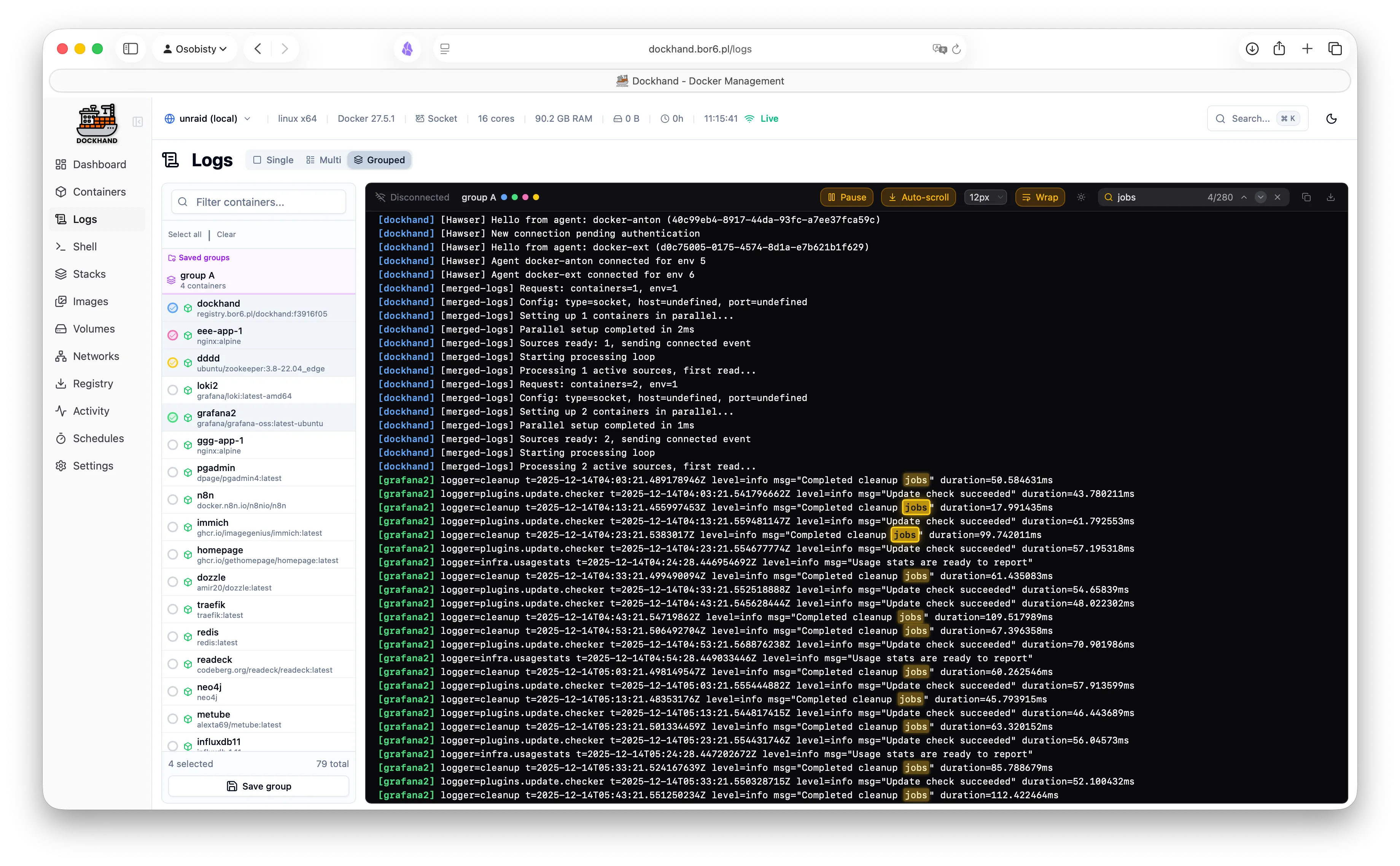 Logs with ANSI colors